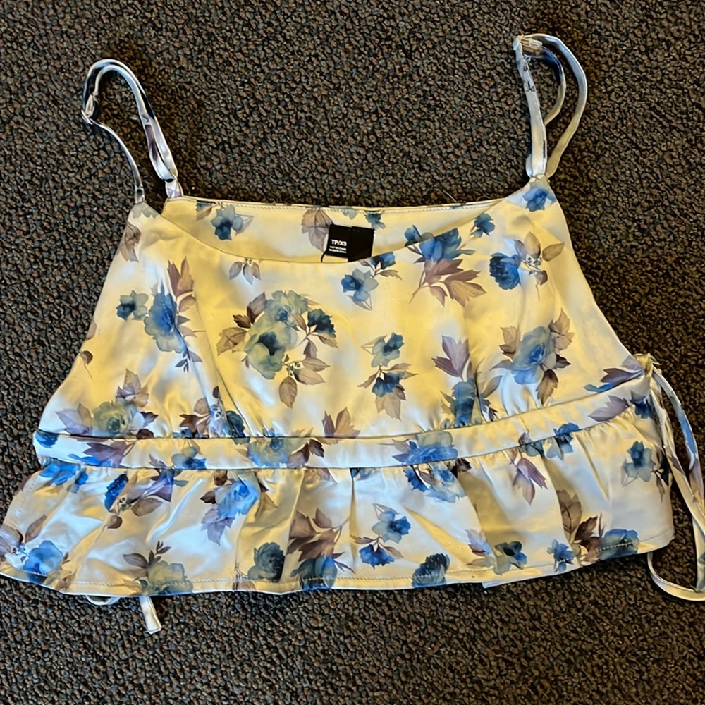 Satin garage tank top